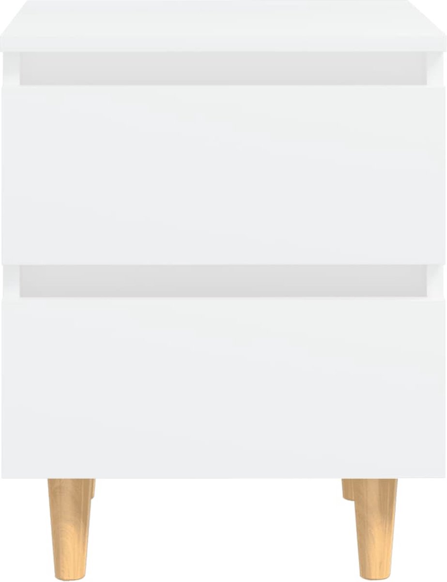 Vidaxl Nachtkastjes 2 St Met Grenenhouten Poten 40x35x50 Cm - Wit