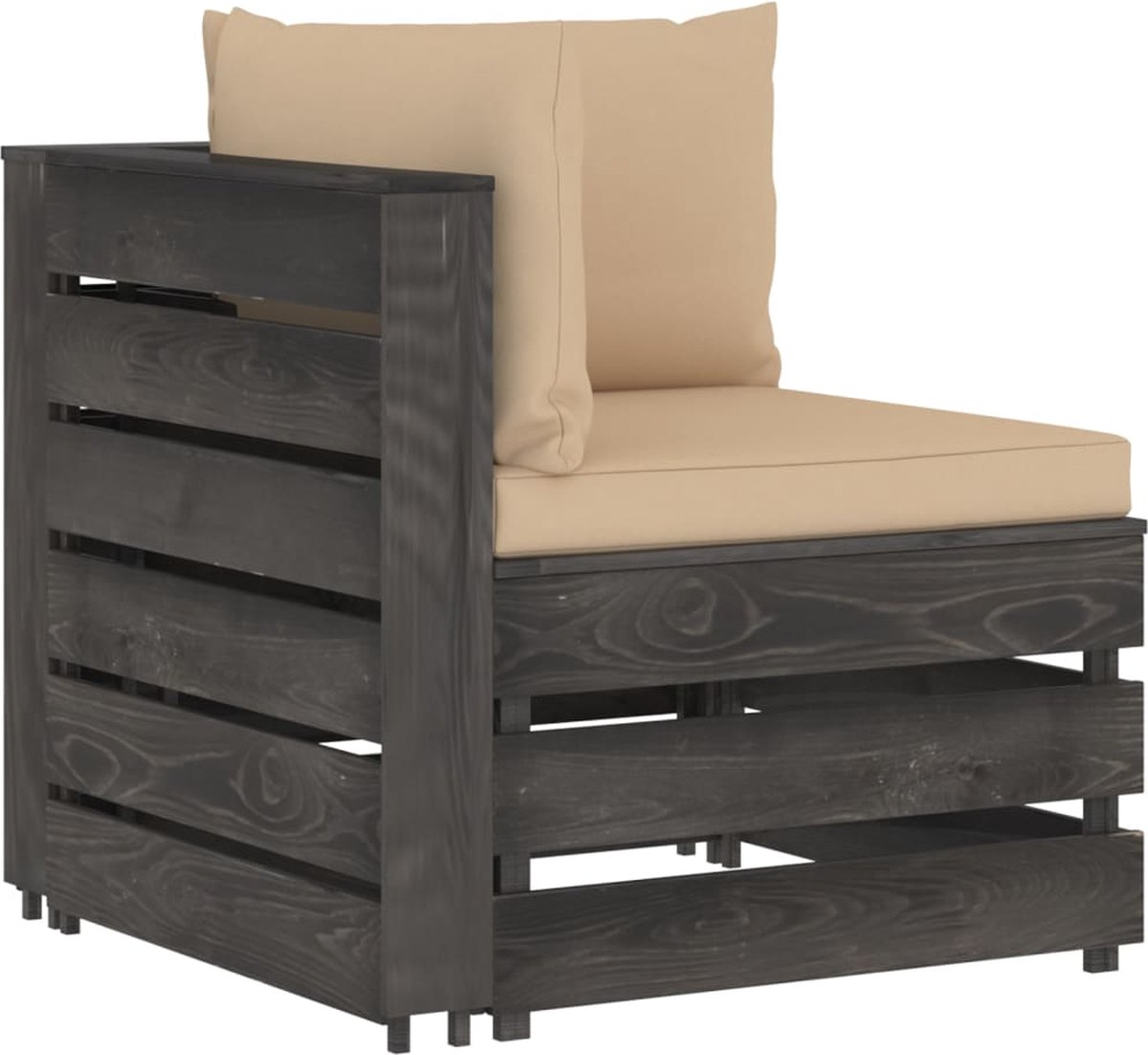 Vidaxl 6-delige Loungeset Met Kussens Geïmpregneerd Hout - Grijs