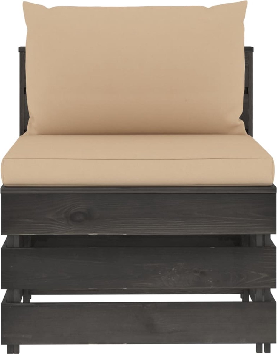 Vidaxl 6-delige Loungeset Met Kussens Geïmpregneerd Hout - Grijs
