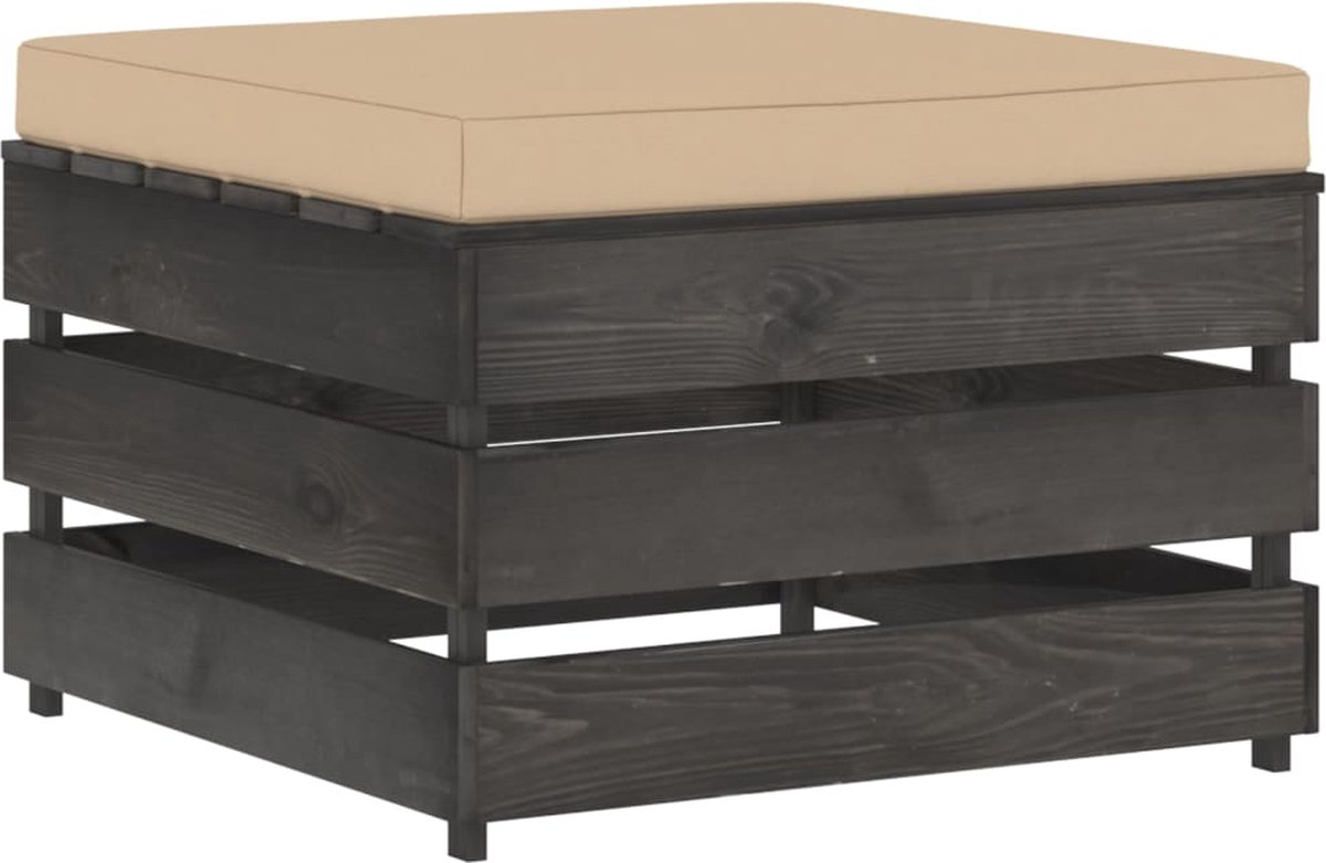 Vidaxl 6-delige Loungeset Met Kussens Geïmpregneerd Hout - Grijs