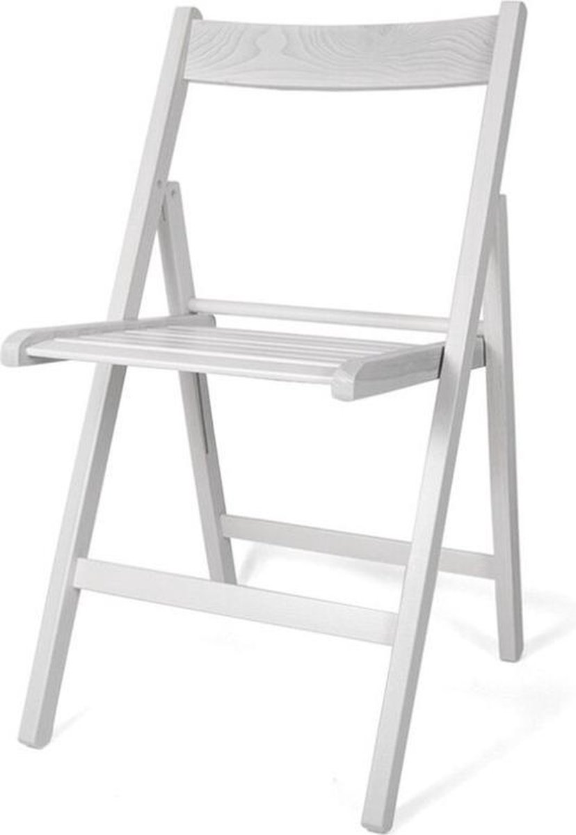 Set Van 2x Stukste Houten Klapstoelen Voor Binnen En Buiten - Klapstoelen - Wit