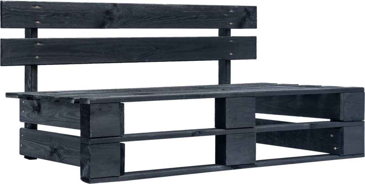 Vidaxl 6-delige Loungeset Pallet Met Kussens Geïmpregneerd Hout - Zwart