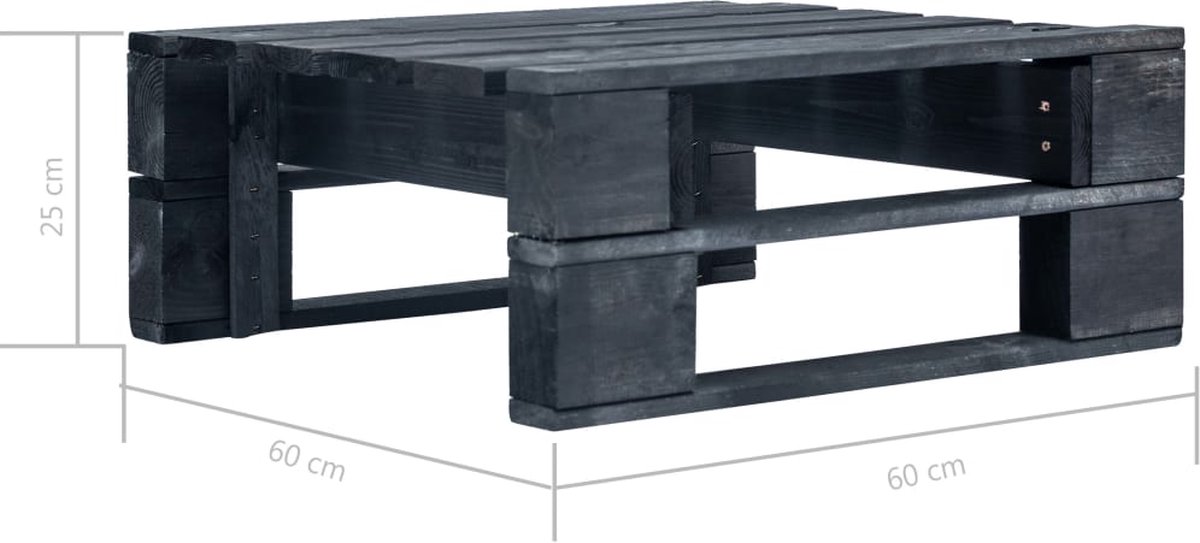 Vidaxl 6-delige Loungeset Pallet Met Kussens Geïmpregneerd Hout - Zwart