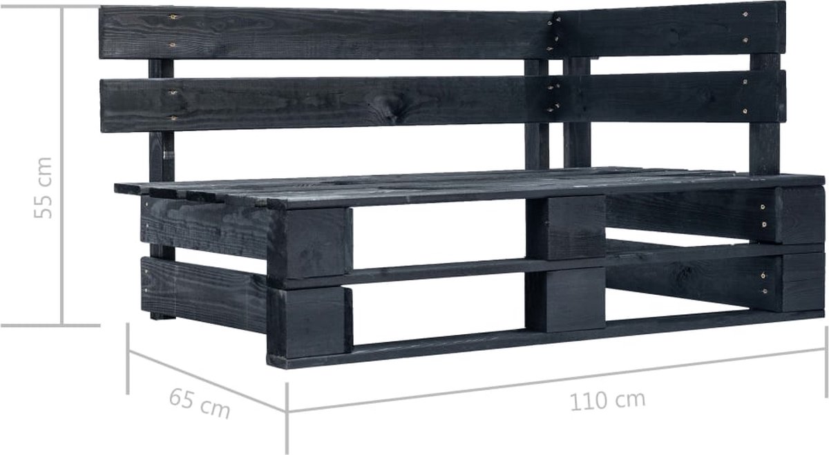 Vidaxl 6-delige Loungeset Pallet Met Kussens Geïmpregneerd Hout - Zwart