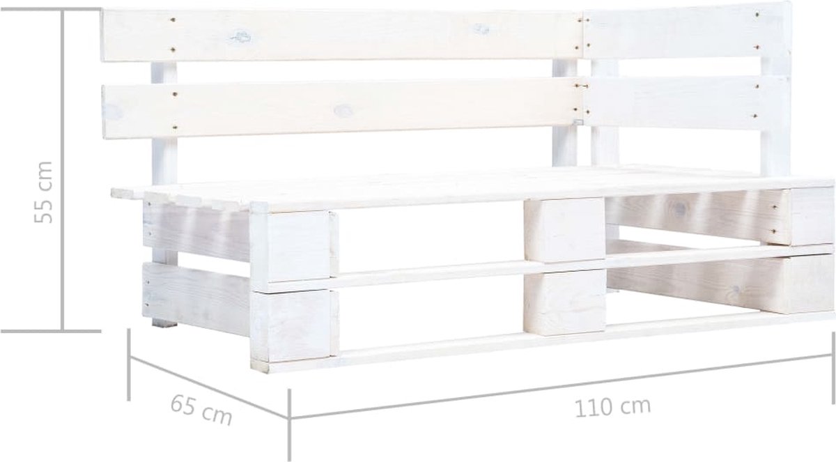 Vidaxl 6-delige Loungeset Pallet Met Kussens Geïmpregneerd Hout - Wit