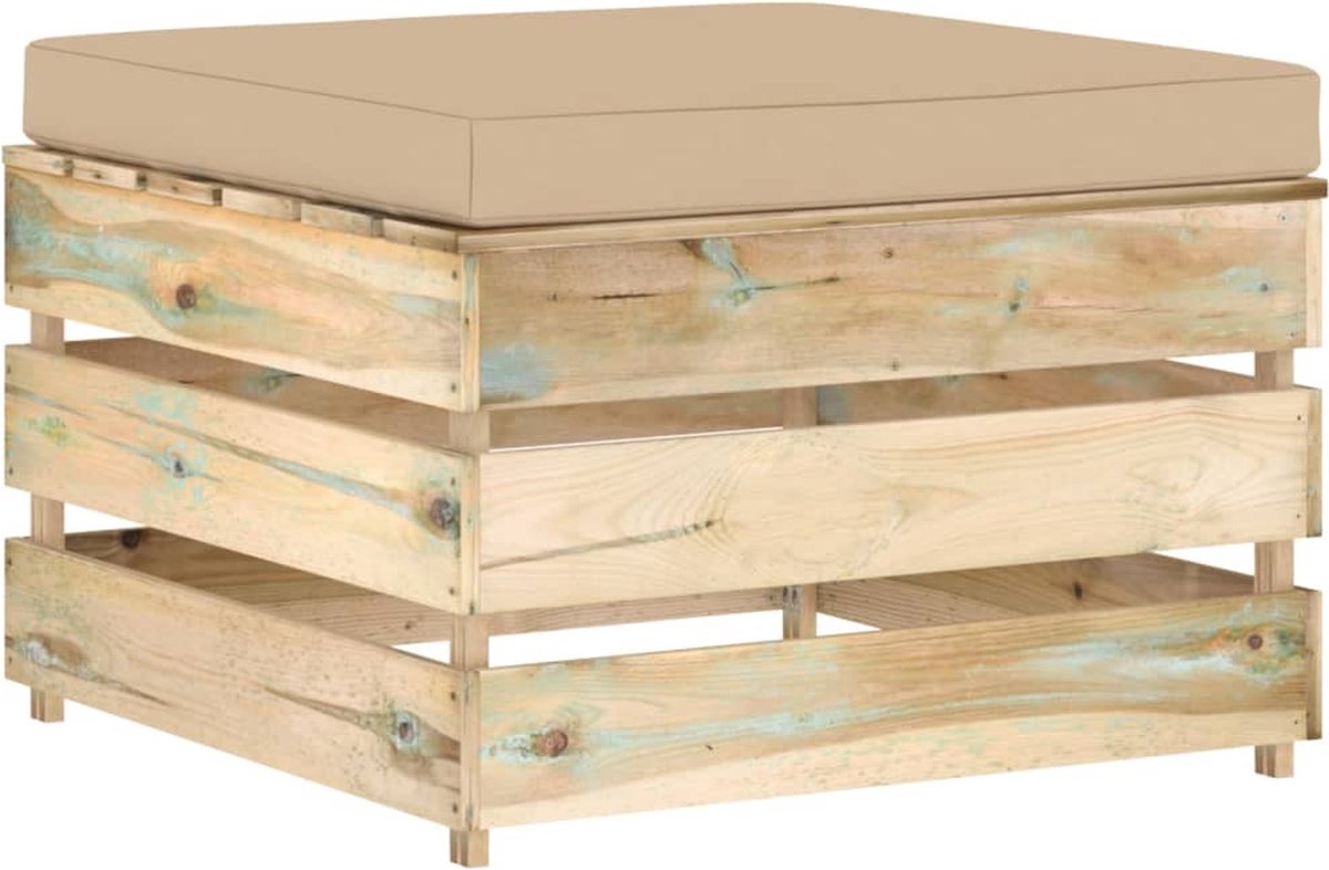 Vidaxl 4-delige Loungeset Met Kussens Geïmpregneerd Hout - Bruin