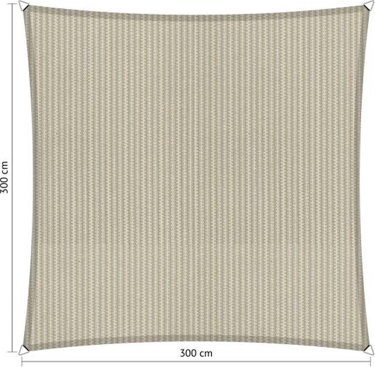 Shadow Comfort Vierkant 3x3m Sahara Sand Met Bevestigingsset En Buitendoek Reiniger - Beige