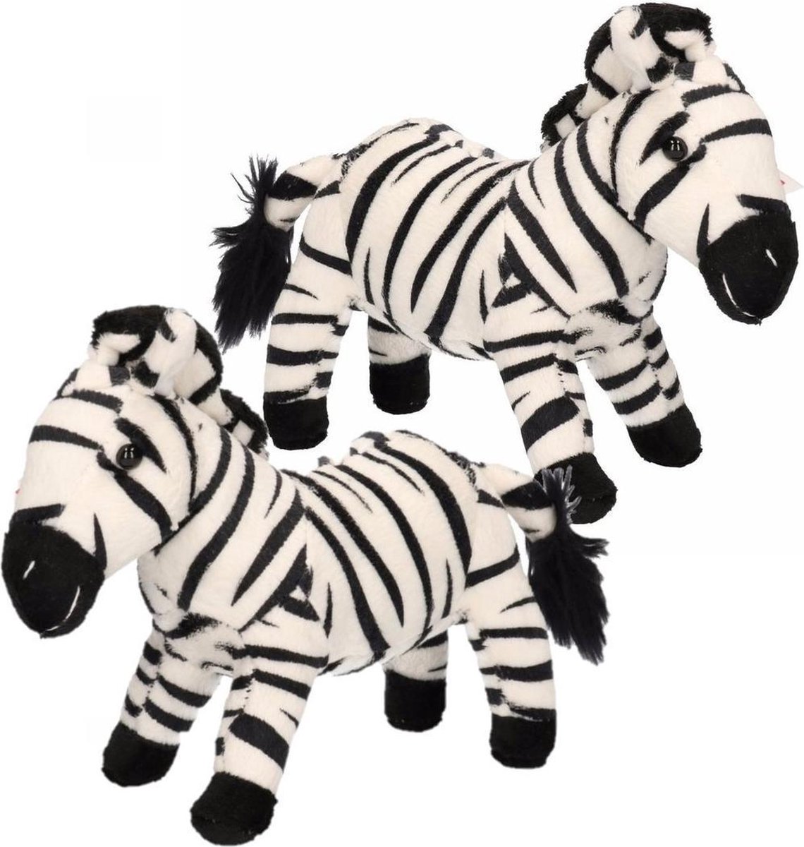 2x Stuks Pluche Zebra Knuffel 18 Cm - Knuffeldier