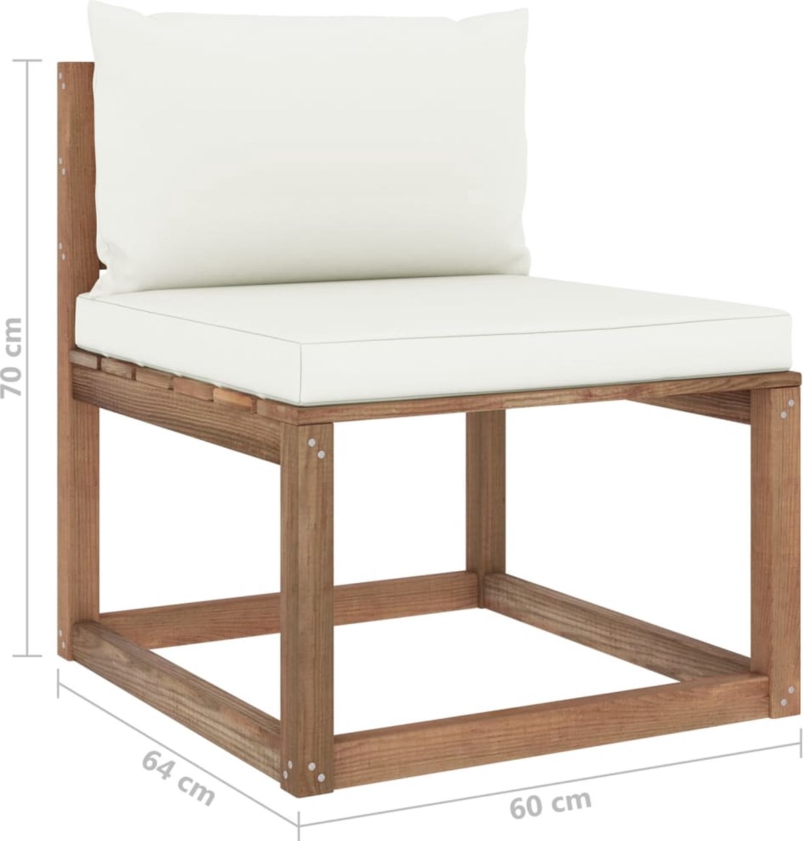 Vidaxl 6-delige Loungeset Pallet Met Kussens Geïmpregneerd Grenenhout - Bruin