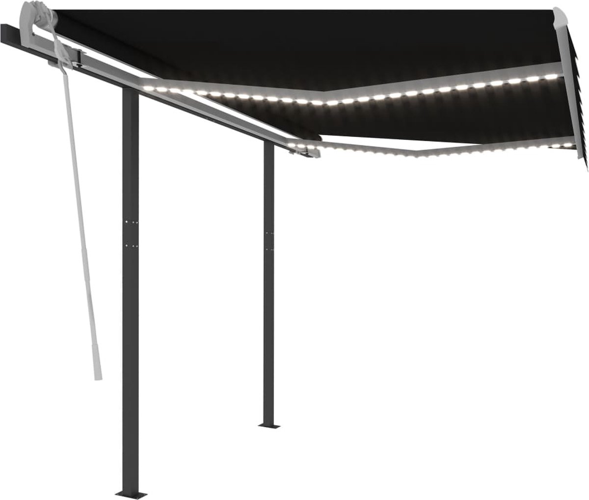 Vidaxl Luifel Automatisch Met Led En Windsensor 3,5x2,5 M Antraciet