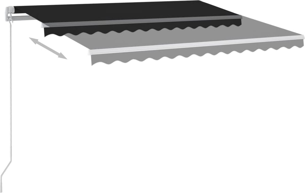 Vidaxl Luifel Automatisch Met Led En Windsensor 3,5x2,5 M Antraciet