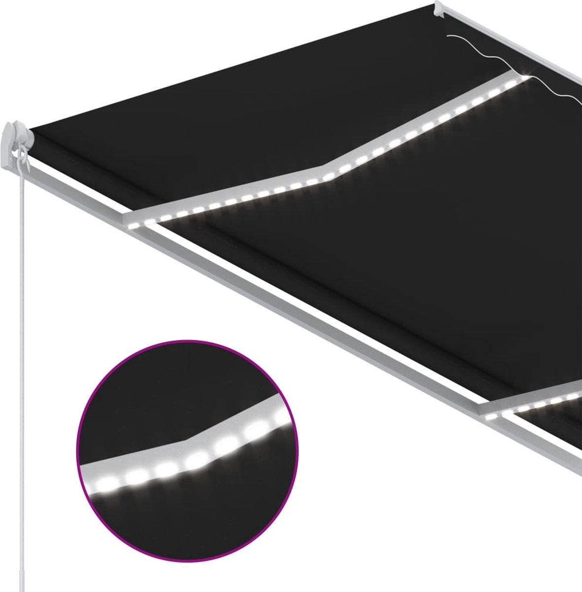 Vidaxl Luifel Automatisch Met Led En Windsensor 3,5x2,5 M Antraciet