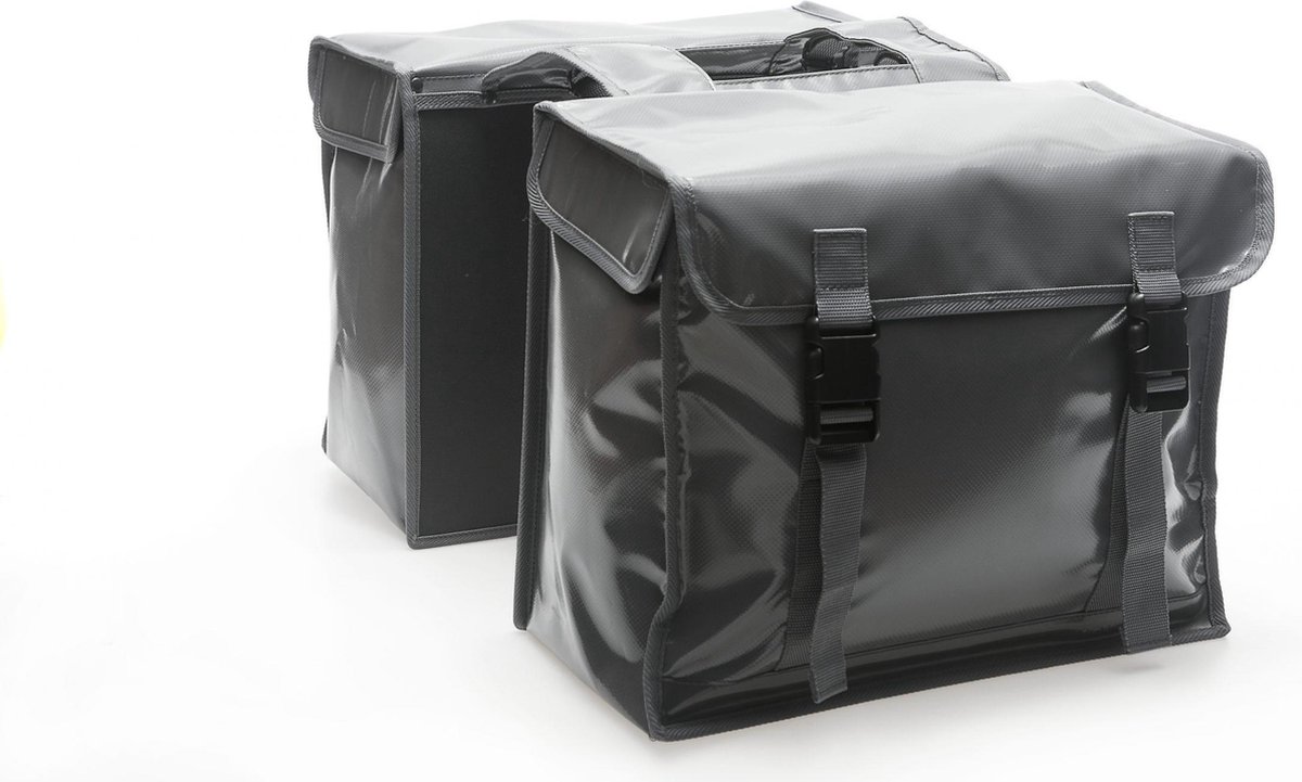 New Looxs Dubbele Fietstas Bisonyl 46l Mat - Zwart