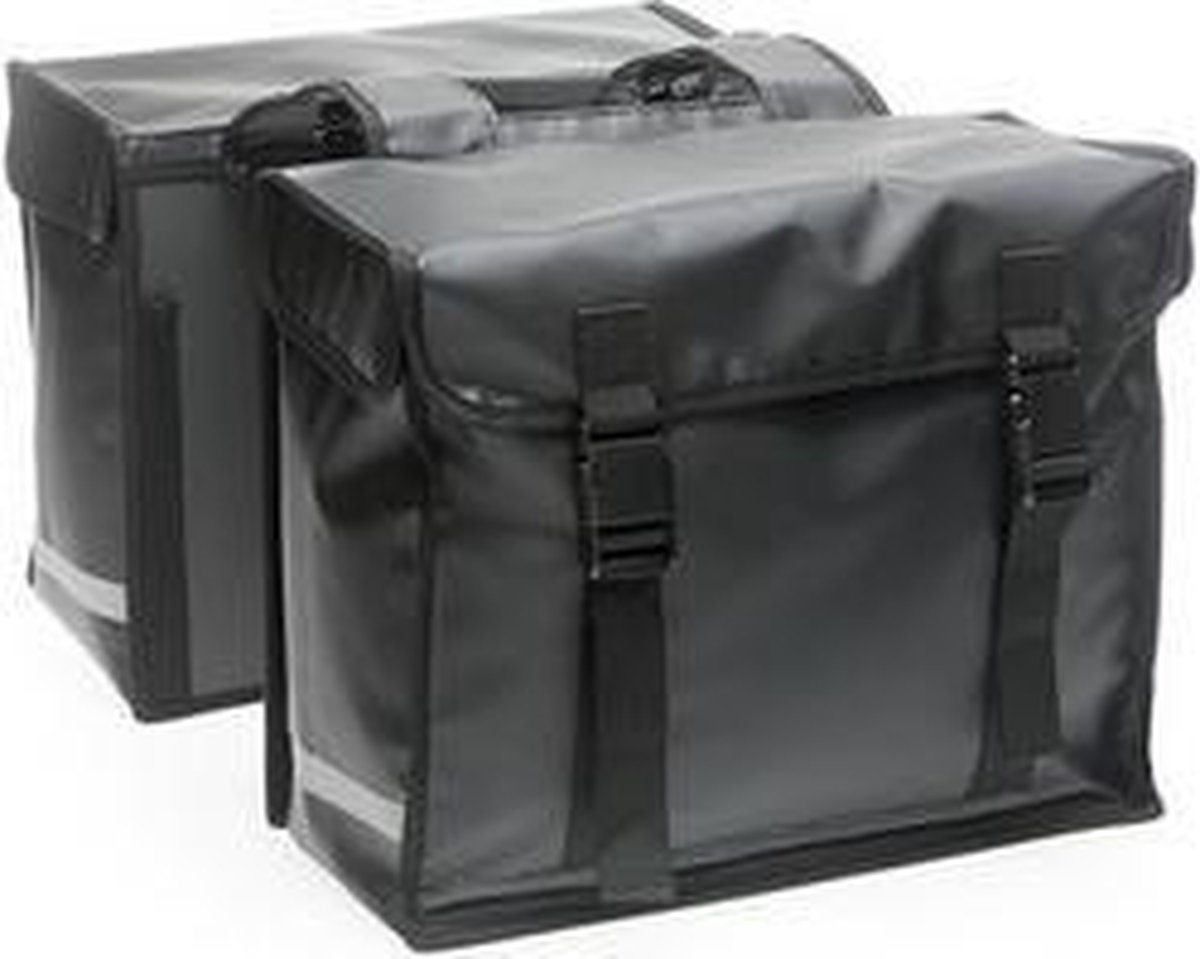 New Looxs Dubbele Fietstas Bisonyl 46l Mat - Zwart