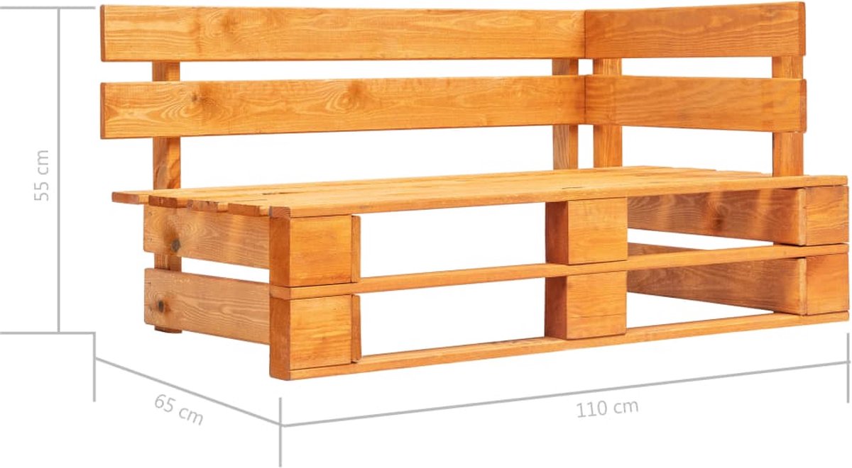 Vidaxl Tweezitsbank Pallet Met Kussens Honing Geïmpregneerd Hout - Bruin