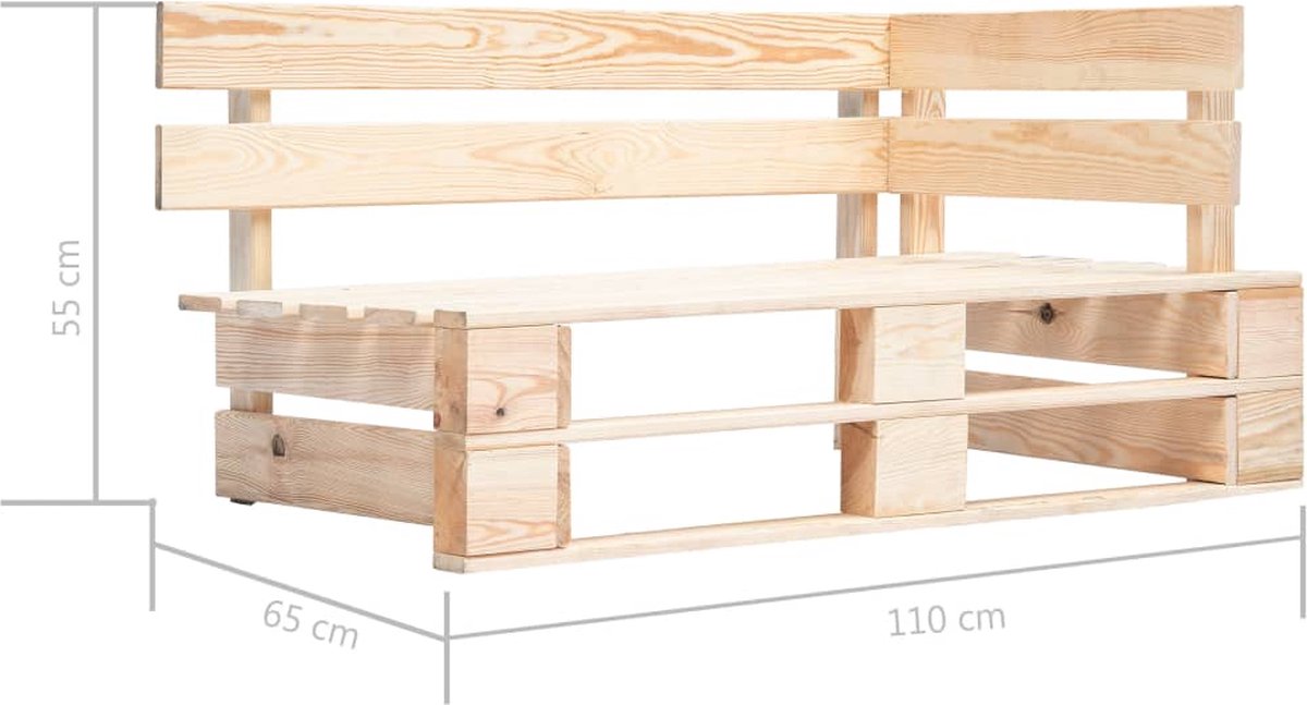 Vidaxl Tweezitsbank Pallet Met Kussens Geïmpregneerd Grenenhout - Grijs