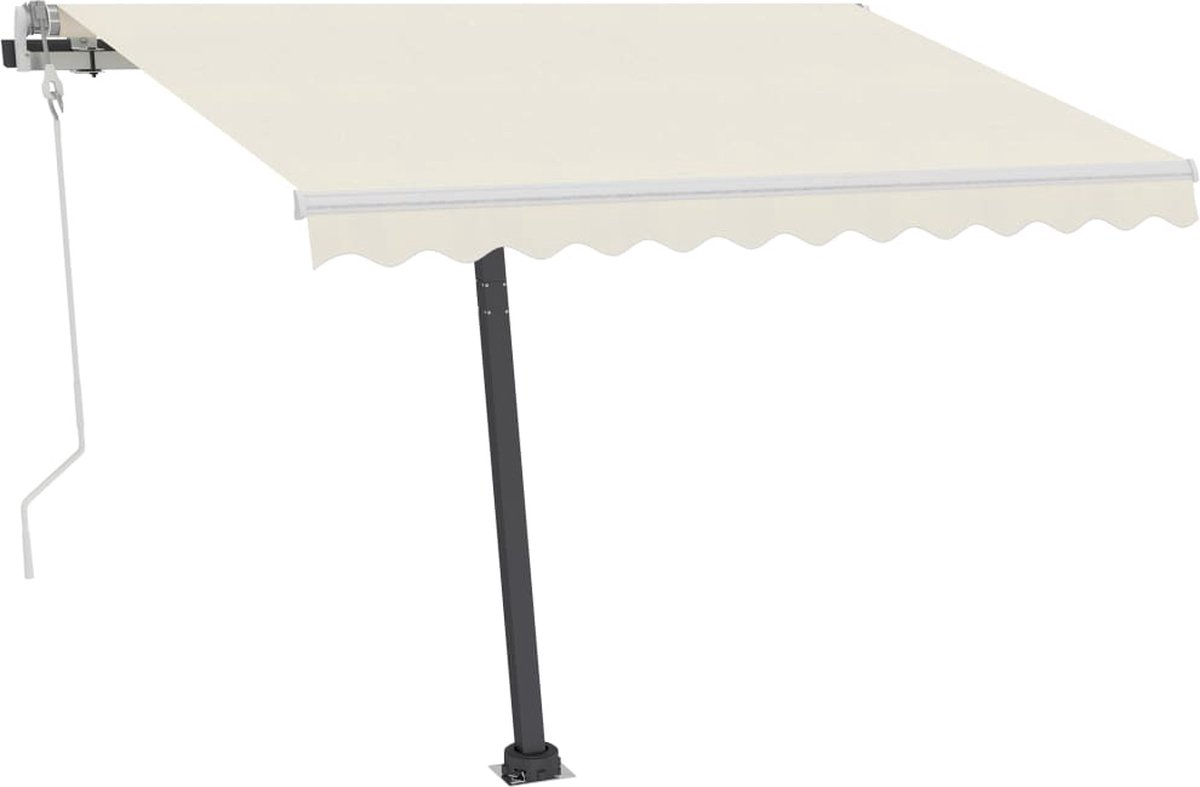 Vidaxl Luifel Vrijstaand Handmatig Uittrekbaar 300x250 Cm Crèmekleurig