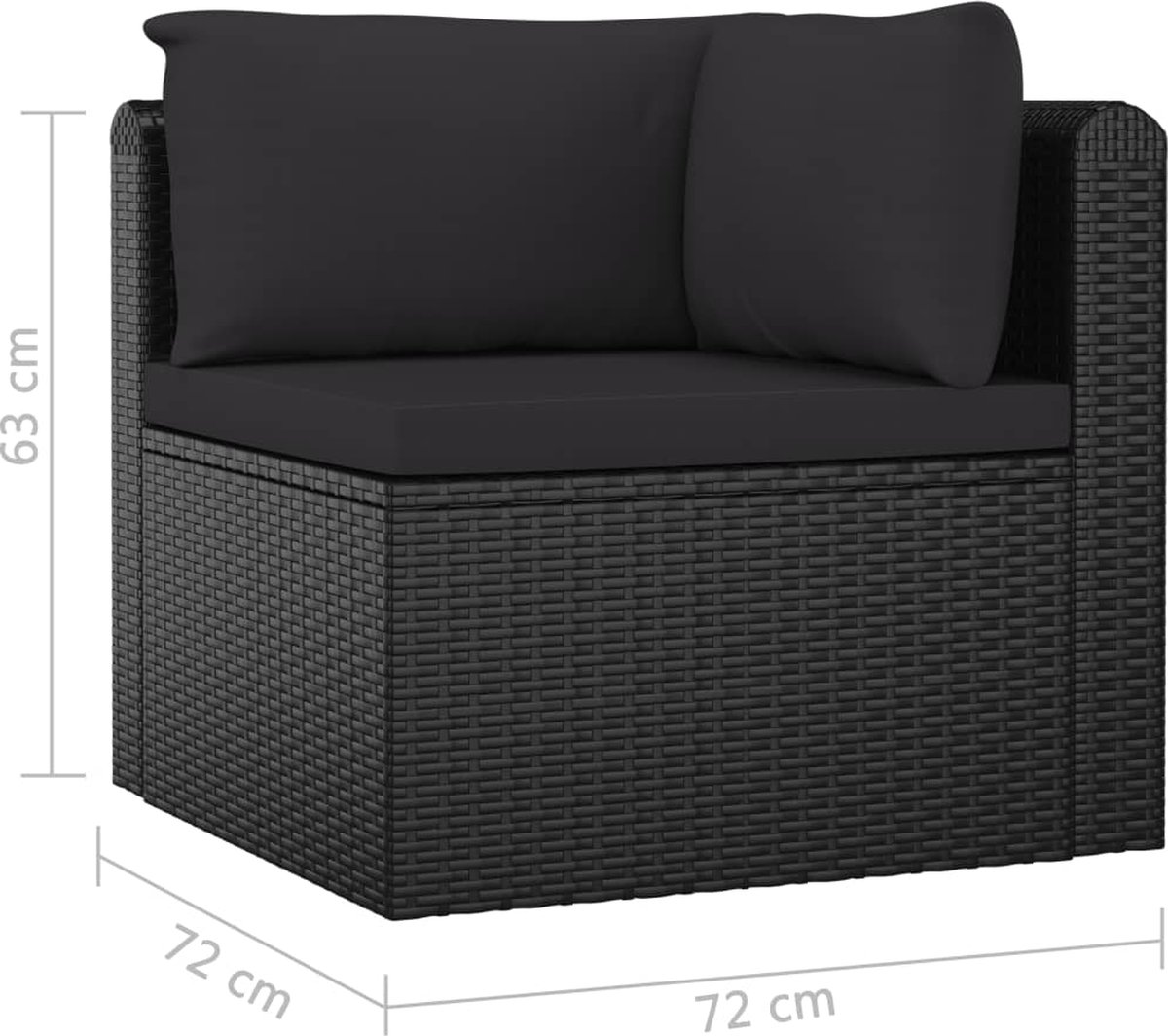 Vidaxl 11-delige Loungeset Met Kussens Poly Rattan - Zwart