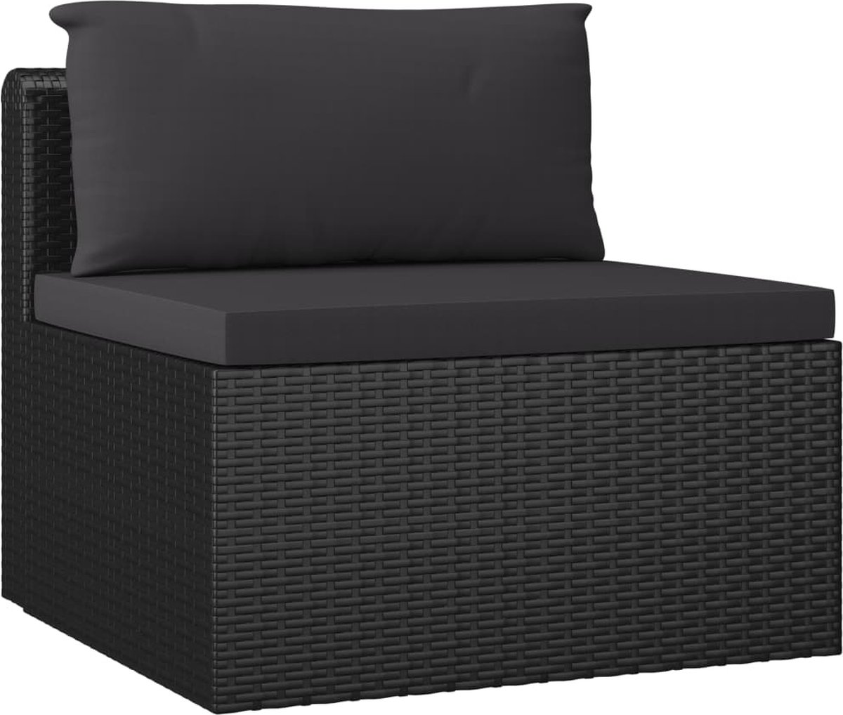 Vidaxl 11-delige Loungeset Met Kussens Poly Rattan - Zwart