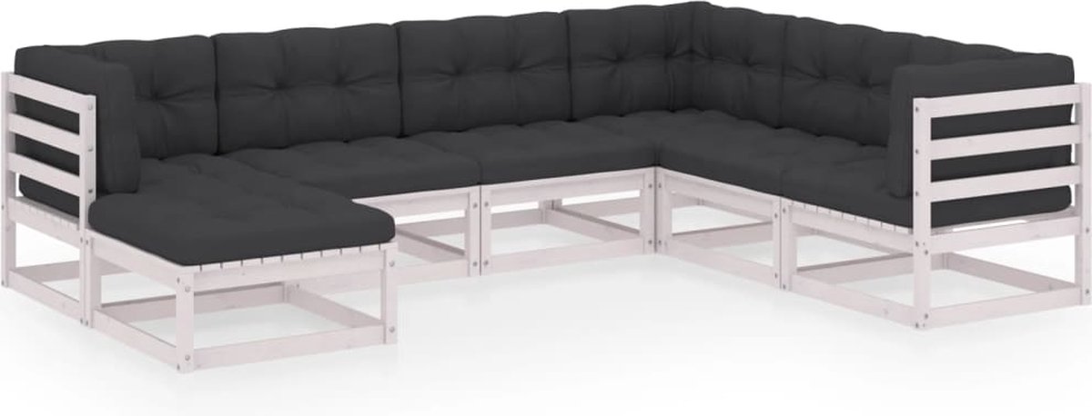 Vidaxl 7-delige Loungeset Met Kussens Massief Grenenhout