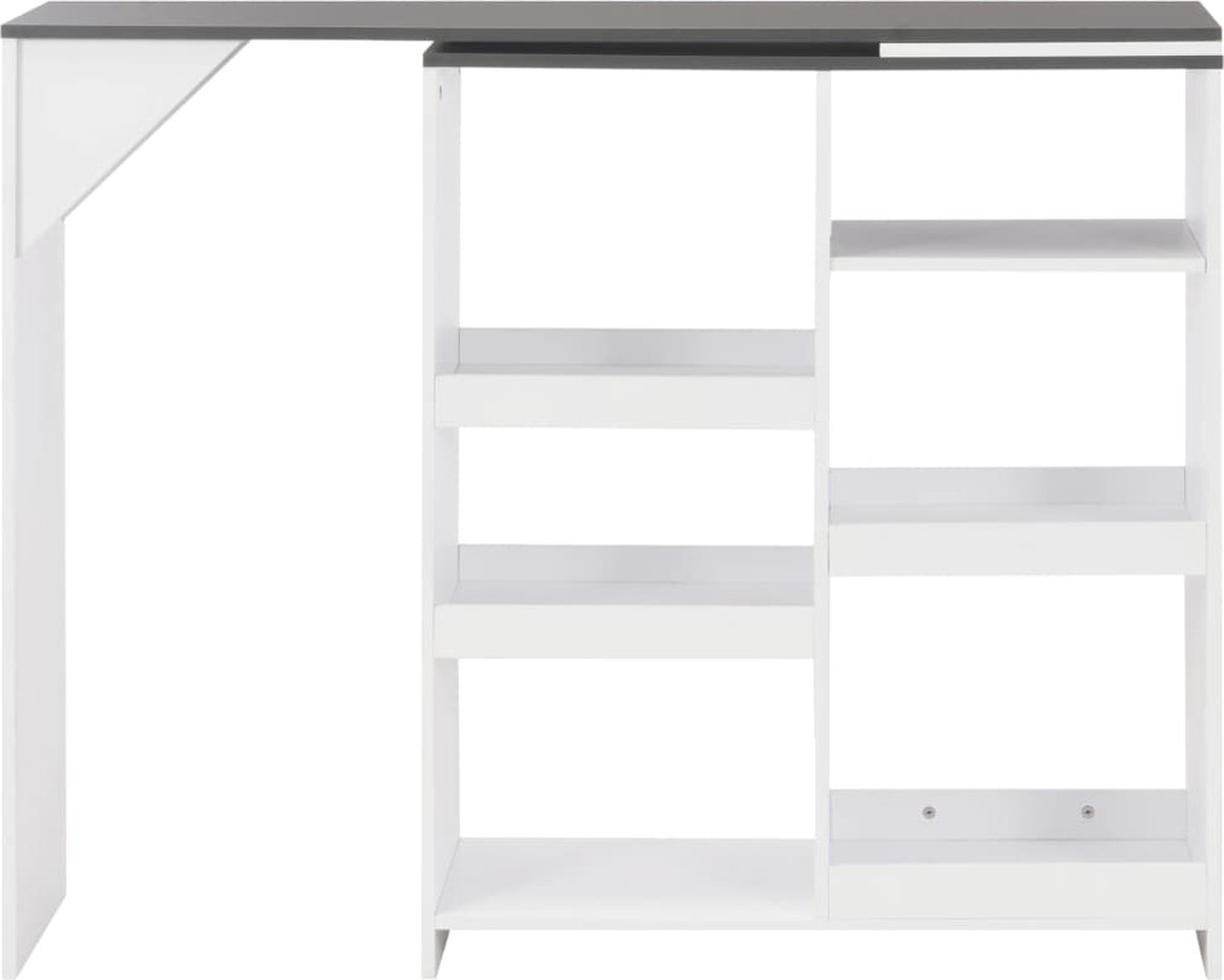 Vidaxl Bartafel Met Verplaatsbaar Schap 138x39x110 Cm - Wit