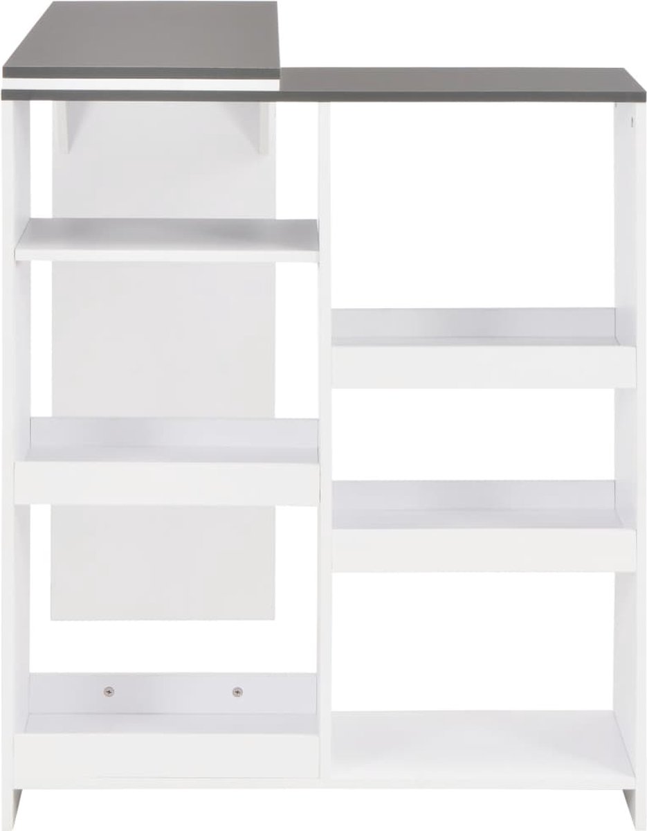 Vidaxl Bartafel Met Verplaatsbaar Schap 138x39x110 Cm - Wit