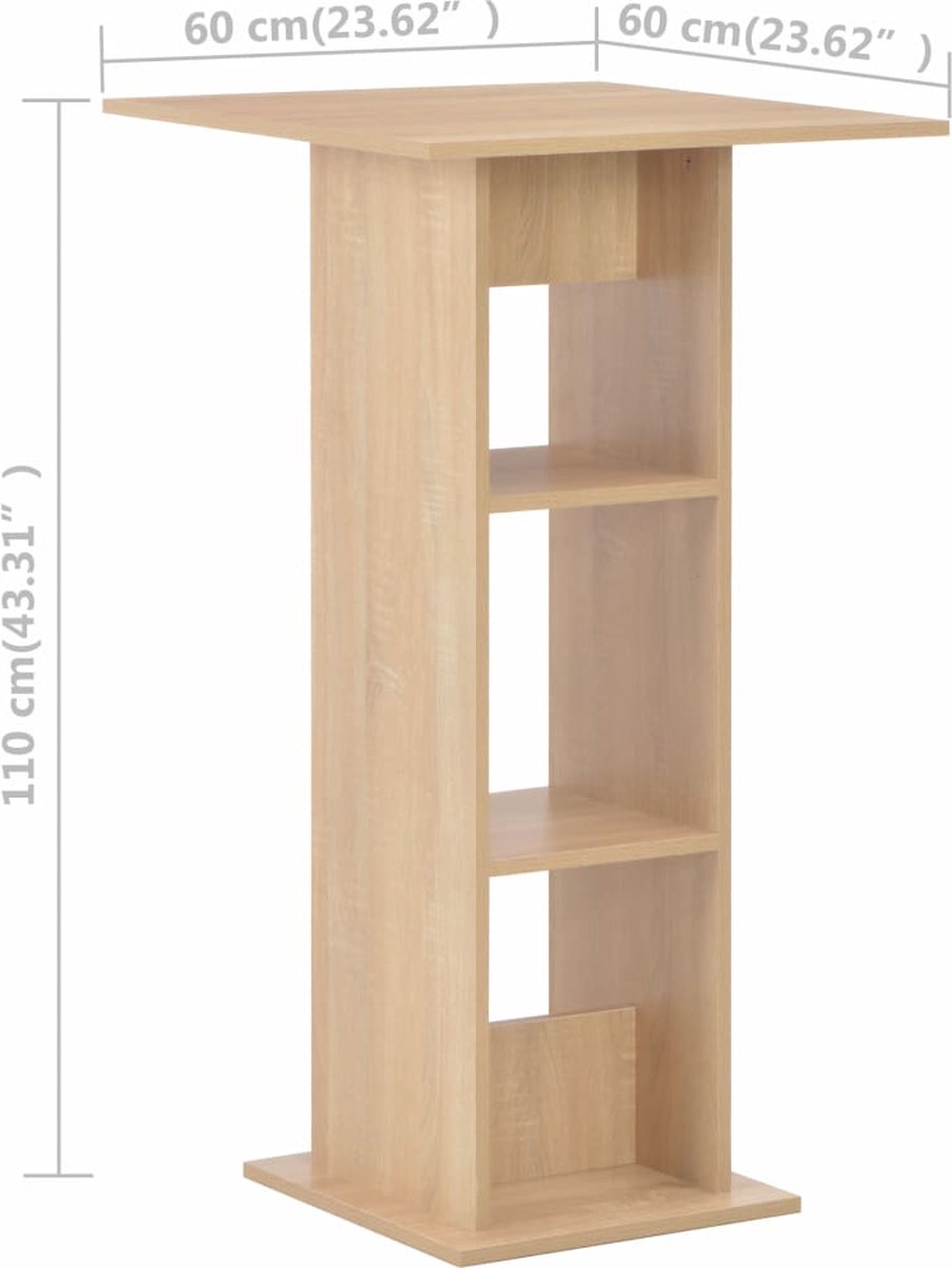 Vidaxl Bartafel 60x60x110 Cm Eikenkleurig - Bruin