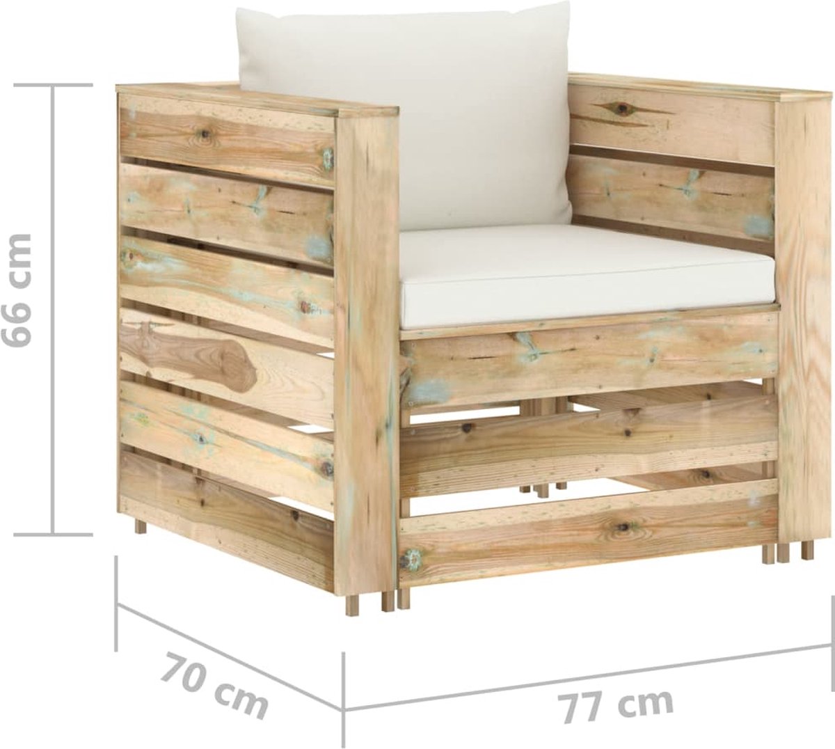 Vidaxl 7-delige Loungeset Met Kussens Geïmpregneerd Hout - Groen