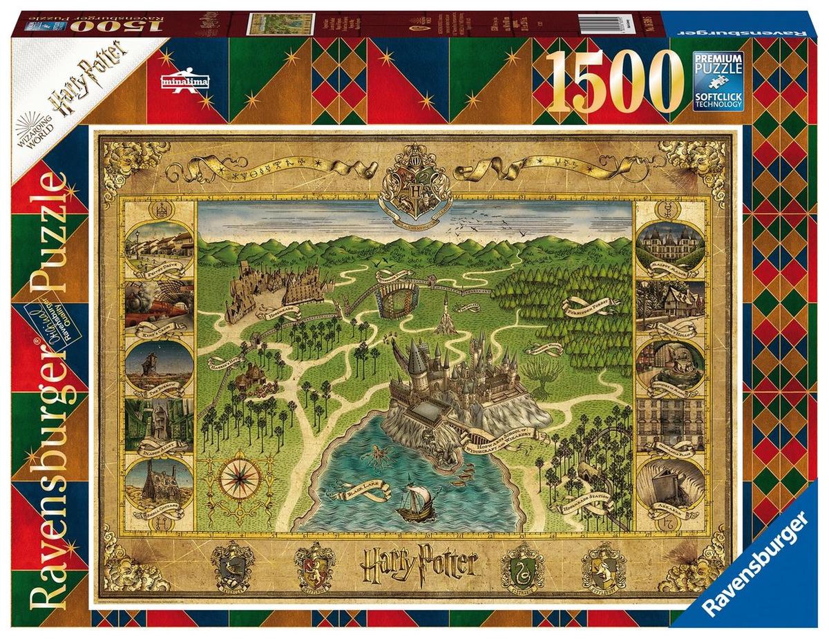 Ravensburger Puzzel 1500 P - Hogwarts / Harry Potter-kaart