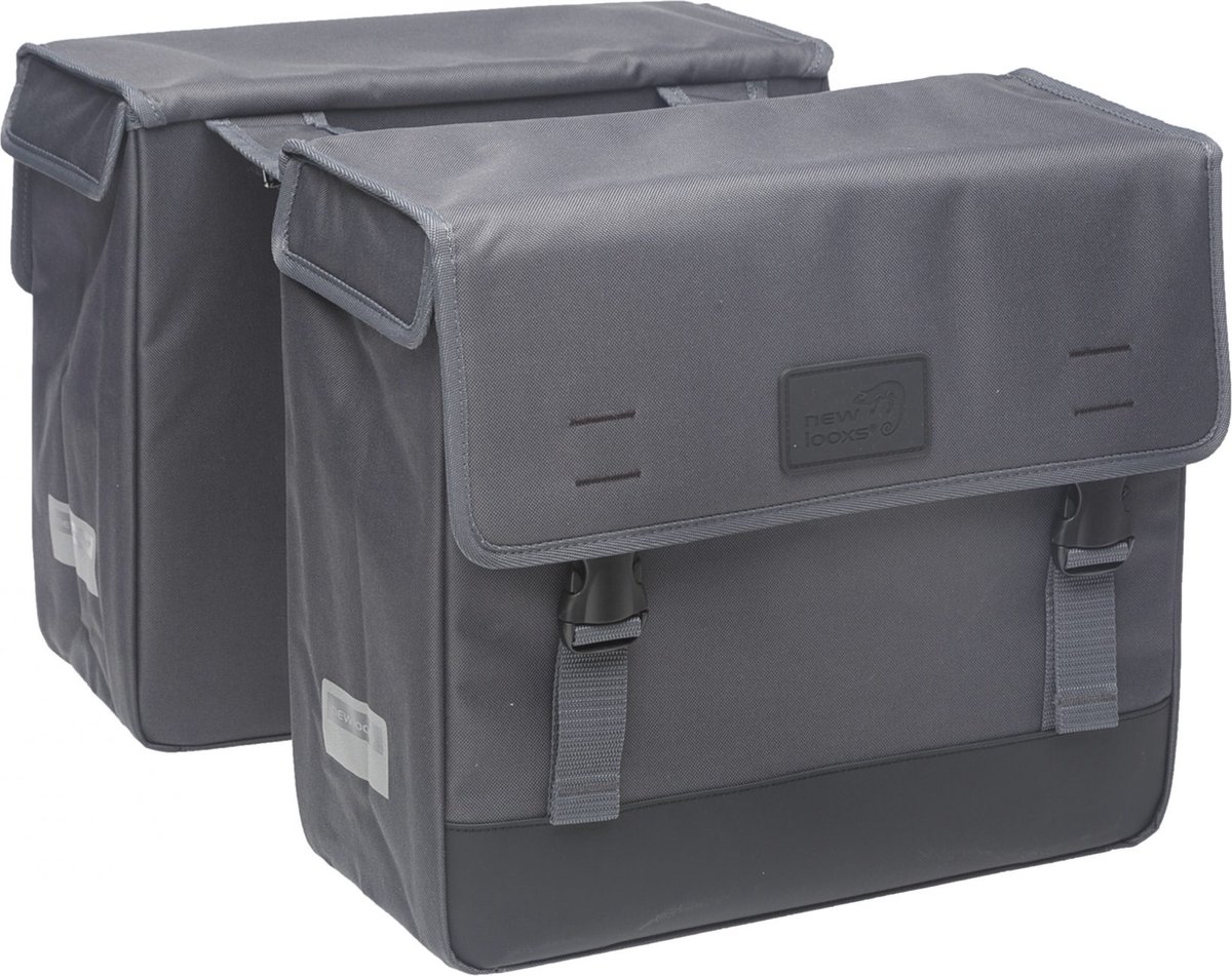 New Looxs Dubbele Fietstas Origin 39l Donker - Grijs