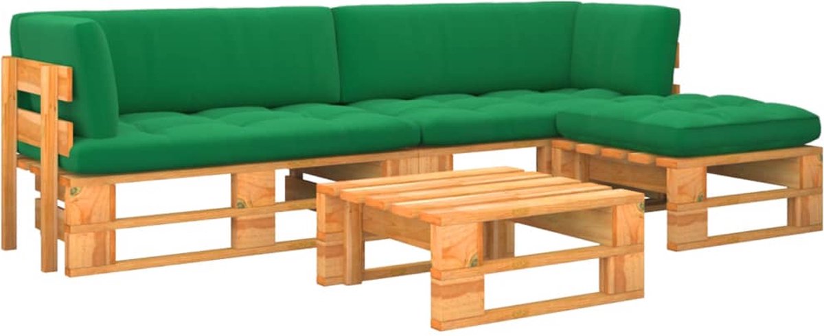 Vidaxl 4-delige Loungeset Pallet Honing Geïmpregneerd Grenenhout - Marrón