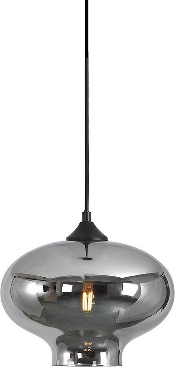 Lamponline Hanglamp Toronto Ø 27 Cm Rook Glas - Zwart