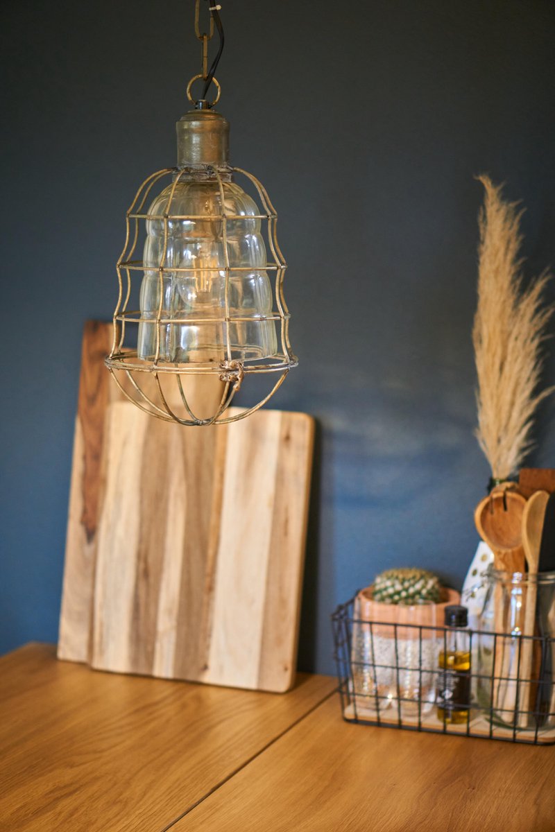 Countryfield Hanglamp Mias 22 Cm E27 Staal/nikkel 40w Brons - Bruin