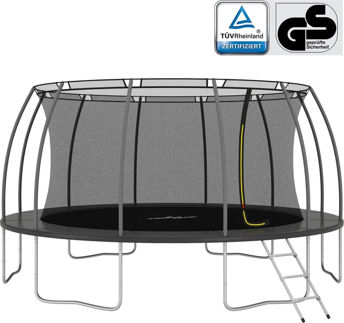 Vidaxl Trampolineset Rond 150 Kg 488x90 Cm - Grijs