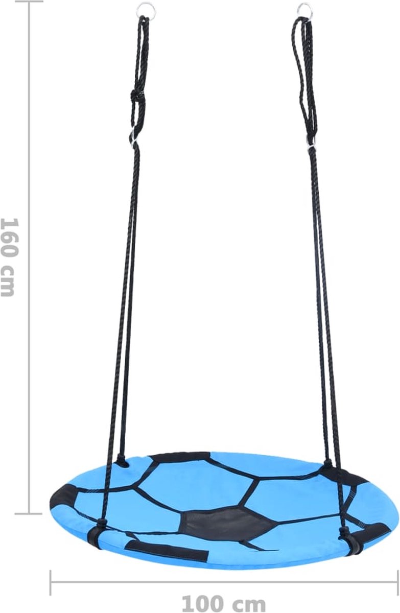 Vidaxl Nestschommel Voetbalprint 100 Cm - Blauw