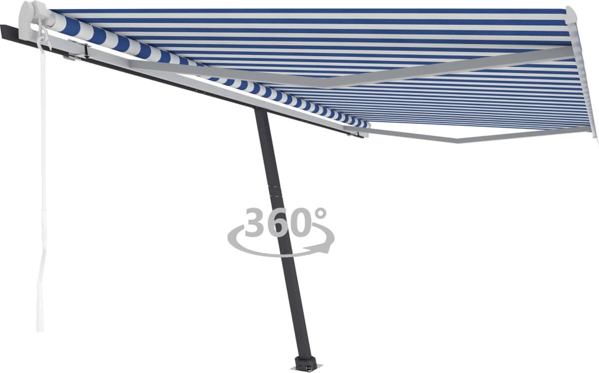 Vidaxl Luifel Vrijstaand Automatisch 450x350 Cm En - Blauw