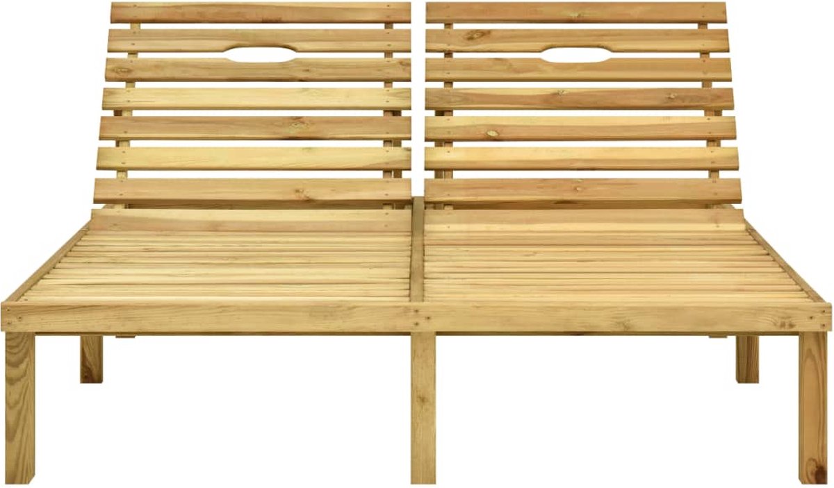 Vidaxl Ligbed Tweepersoons Met Kussens Geïmpregneerd Grenenhout - Bruin