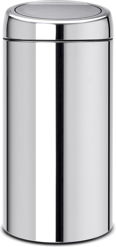 Brabantia Touch Bin Afvalemmer 2 X 20 Liter Met 2 Kunststof Binnenemmers - Brilliant Steel - Silver