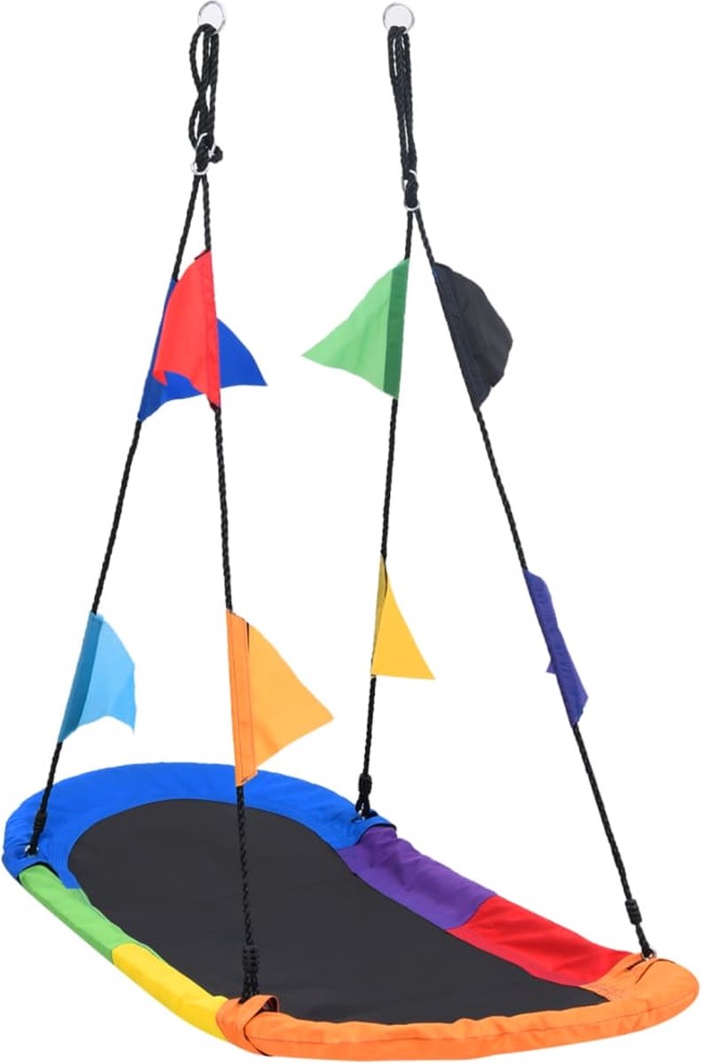 Vidaxl Nestschommel Met Vlaggetjes 165x70 Cm