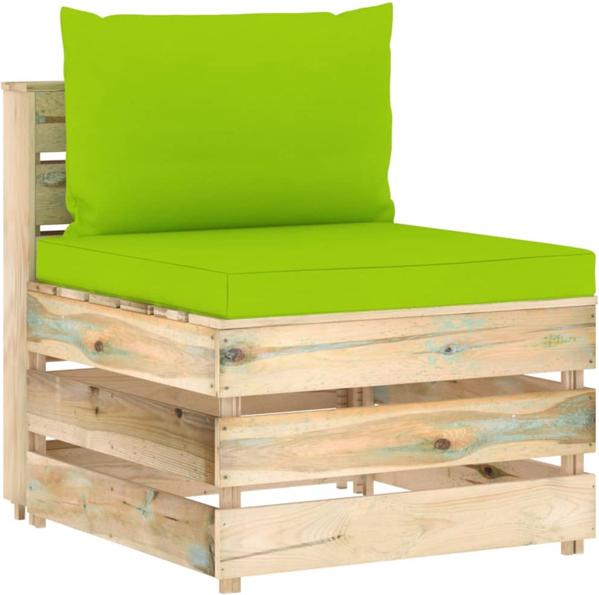 Vidaxl 7-delige Loungeset Met Kussens Geïmpregneerd Hout - Groen