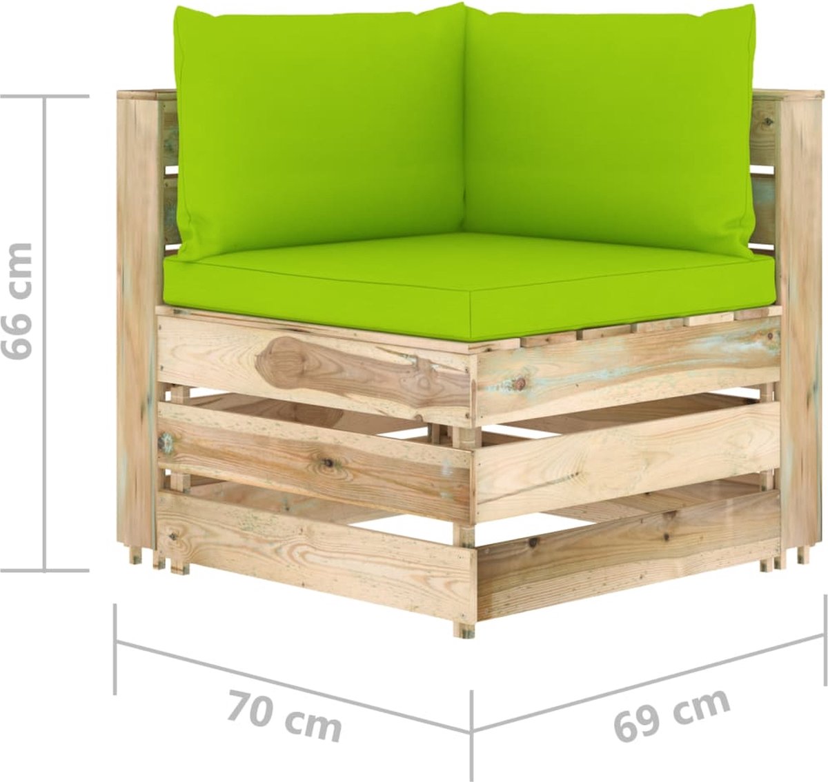 Vidaxl 7-delige Loungeset Met Kussens Geïmpregneerd Hout - Groen