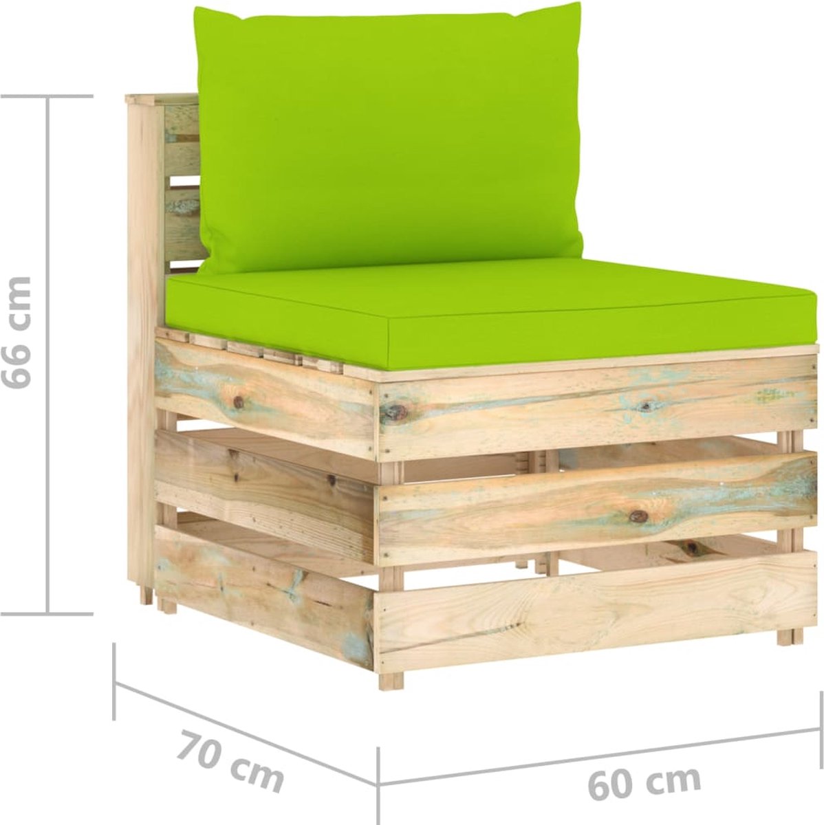 Vidaxl 7-delige Loungeset Met Kussens Geïmpregneerd Hout - Groen