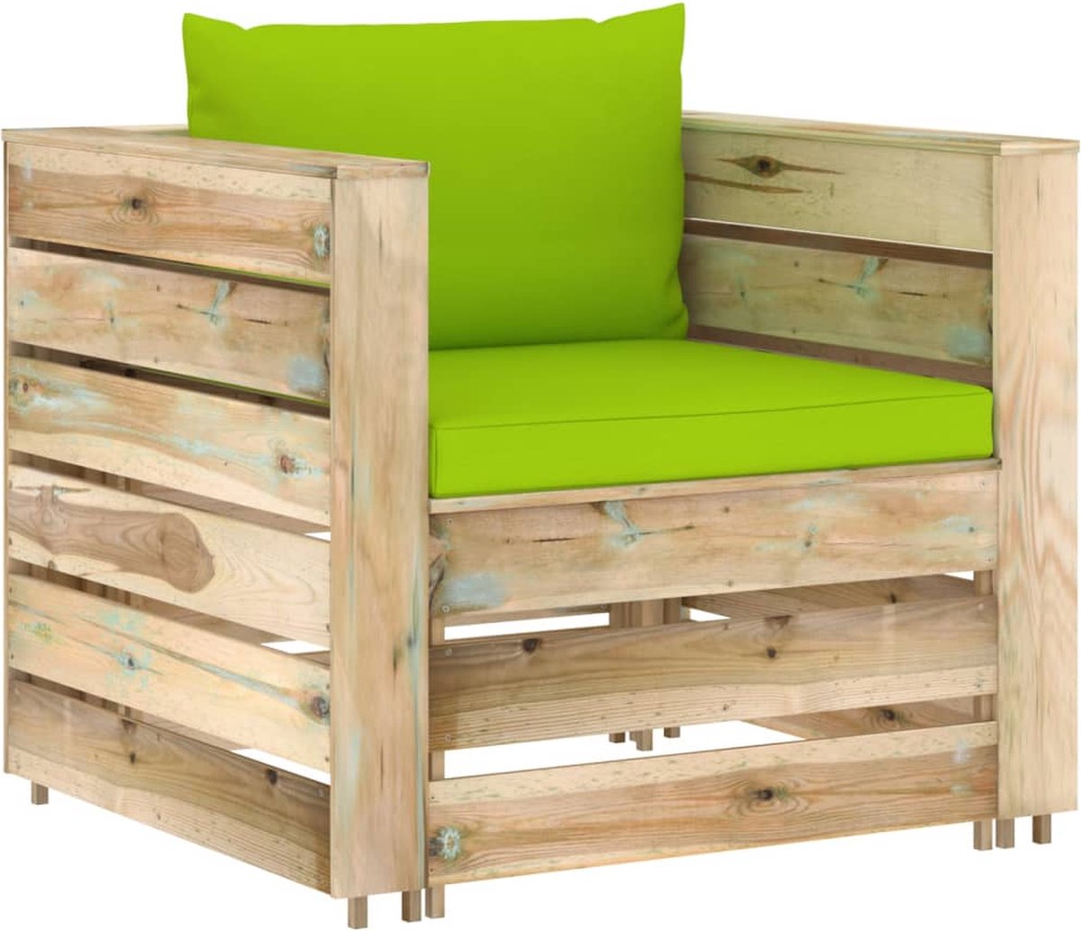 Vidaxl 7-delige Loungeset Met Kussens Geïmpregneerd Hout - Groen