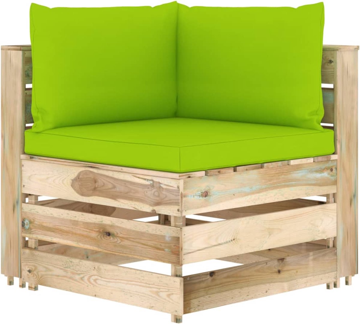 Vidaxl 7-delige Loungeset Met Kussens Geïmpregneerd Hout - Groen