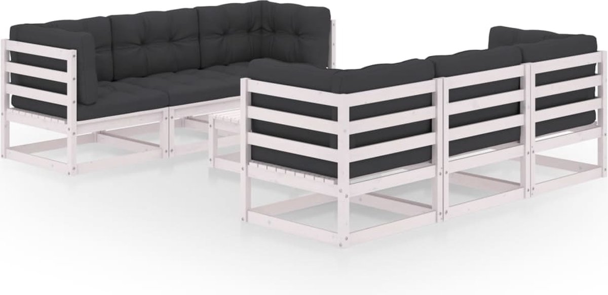 Vidaxl 7-delige Loungeset Met Kussens Massief Grenenhout