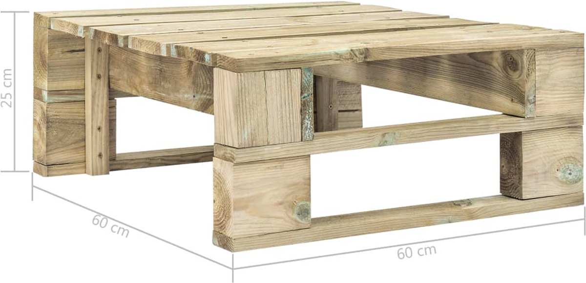 Vidaxl 4-delige Loungeset Pallet Met Kussens Geïmpregneerd Hout - Groen