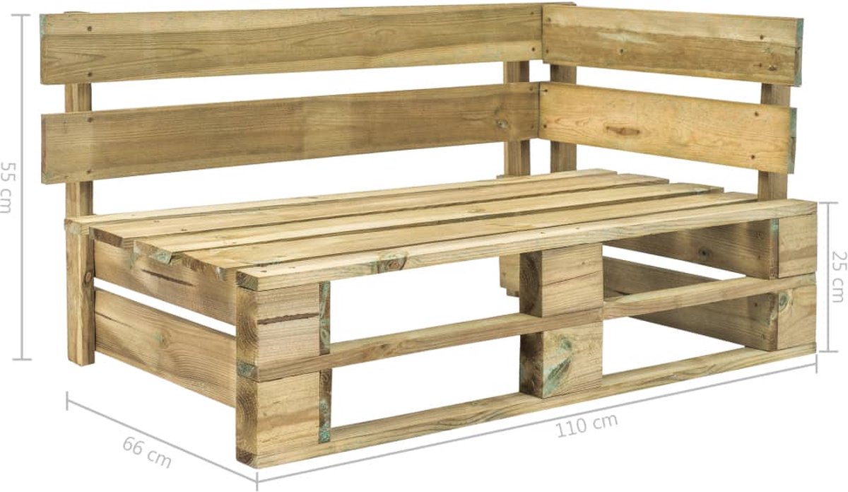 Vidaxl 4-delige Loungeset Pallet Met Kussens Geïmpregneerd Hout - Groen