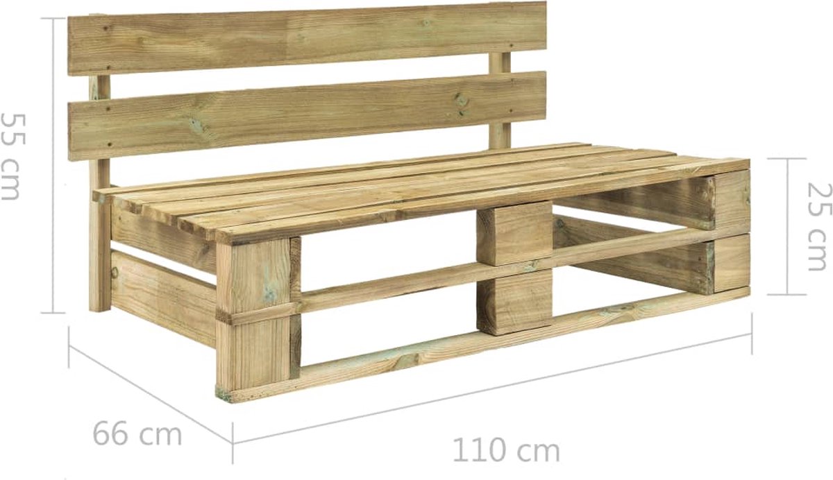 Vidaxl 4-delige Loungeset Pallet Met Kussens Geïmpregneerd Hout - Groen