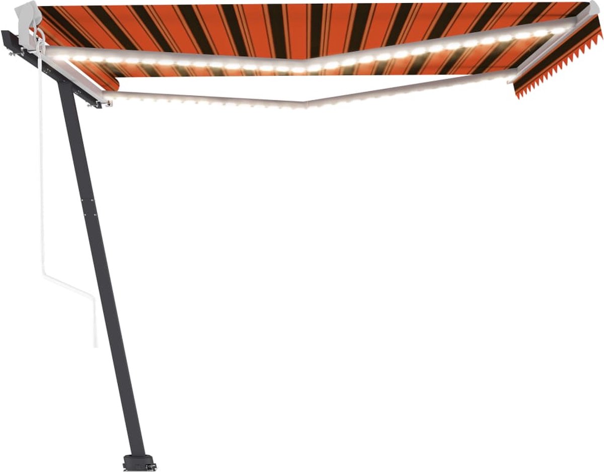 Vidaxl Luifel Automatisch Met Led Windsensor 400x300 Cm - Oranje
