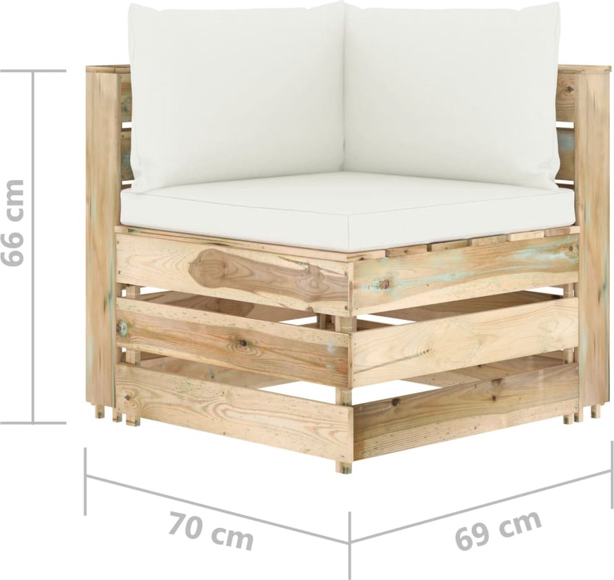 Vidaxl 6-delige Loungeset Met Kussens Geïmpregneerd Hout - Groen
